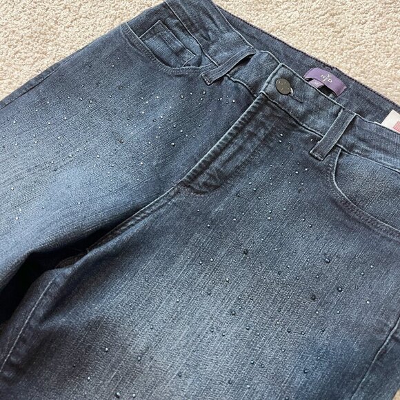 NYDJ Jeans Womens Sz 10 Bootcut Embellished Demin Mid Rise Stretch Lift Tuck - Picture 7 of 16
